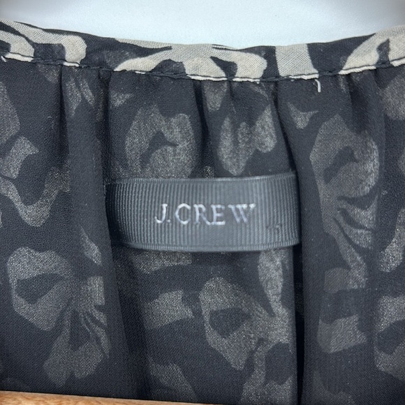 J. Crew Bow Short Sleeve Silk Chiffon Dress Peter Pan Collar Women’s Size 0 - Picture 5 of 12